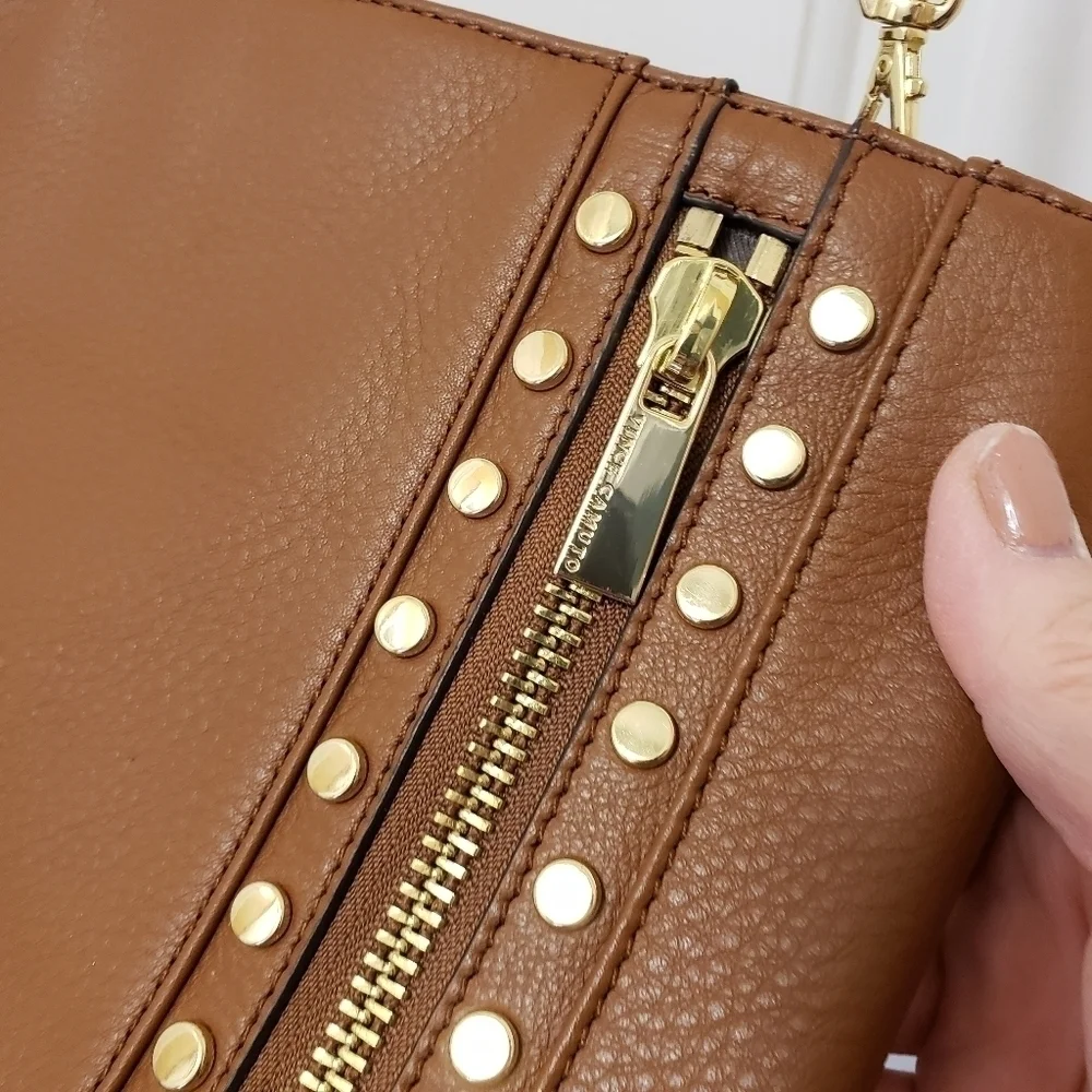 NWOT Vince Camuto Mocha Bisque In Color Leather Large Clutch/Crossbody, …